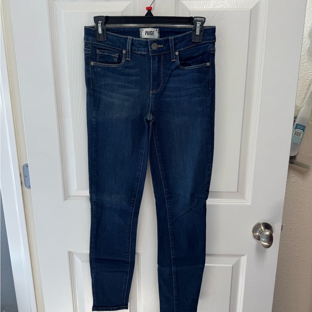 PAIGE Women's Dark Blue Skinny Jeans